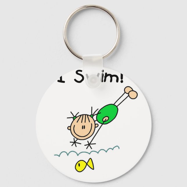 Girl I Swim T-shirts and Gifts Key Ring (Front)