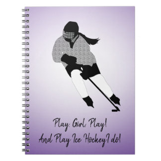 Girl Ice Hockey Player Notebook