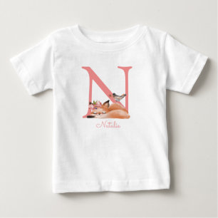 Girl Illustration Gold Glitter Pink Floral Sweet Baby T-Shirt
