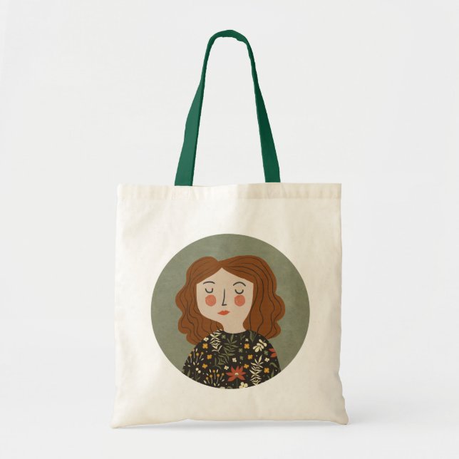 Girl illustration tote bag (Front)