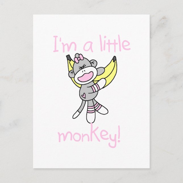 Girl I'm a Little Monkey Tshirts and Gifts Postcard (Front)