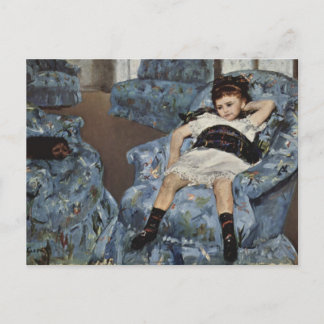 Girl in A Blue Chair, Mary Cassatt Postcard