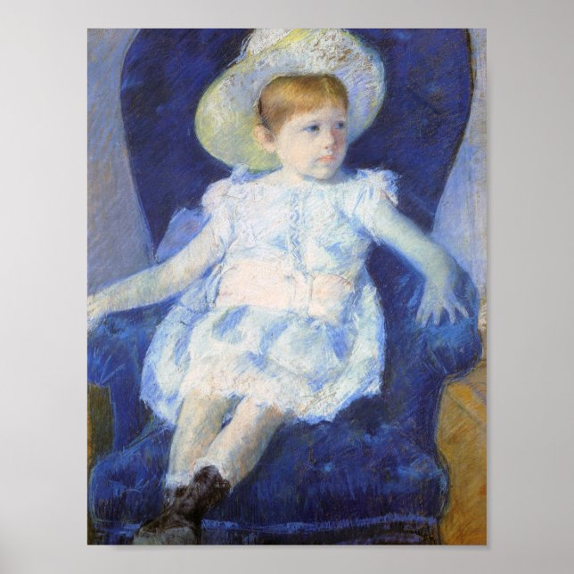 Girl in a Blue Chair, Mary Cassatt Poster (Front)
