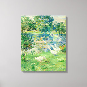 Girl in a Boat with Geese by Berthe Morisot Canvas Print