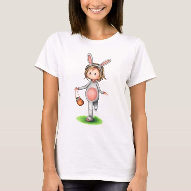 Girl in a bunny costume Easter t-shirt (Front)