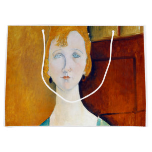 Girl in a Green Blouse, Modigliani Large Gift Bag