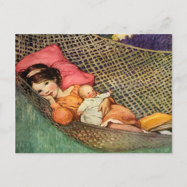Girl in a Hammock by Jesse Willcox Smith Postcard (Front)