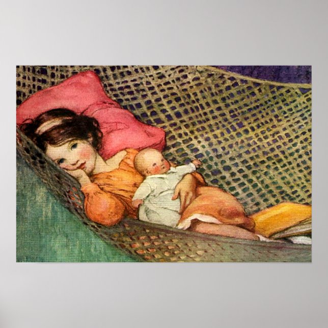 Girl in a Hammock by Jesse Willcox Smith Poster (Front)
