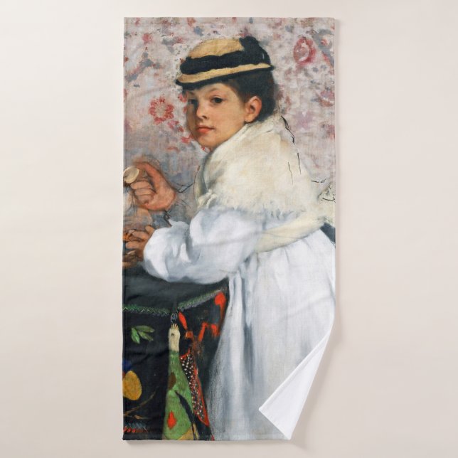 Girl in a Hat, Edgar Degas Bath Towel (Bath Towel)