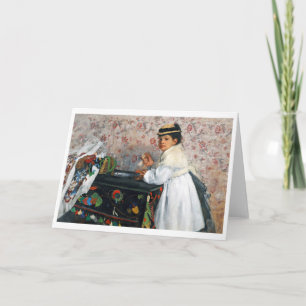 Girl in a Hat, Edgar Degas Card