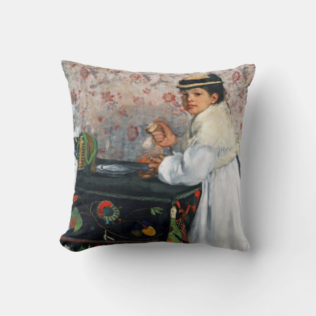 Girl in a Hat, Edgar Degas Cushion (Front)