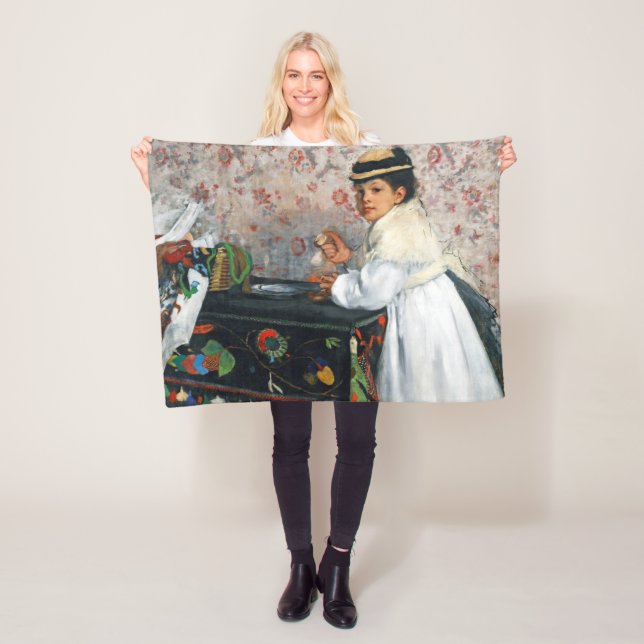 Girl in a Hat, Edgar Degas Fleece Blanket (In Situ)