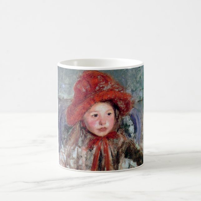 Girl in a Large Red Hat, Mary Cassatt Coffee Mug (Center)