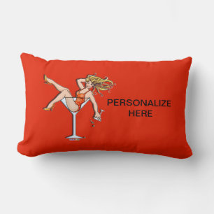 GIRL IN A MARTINI GLASS 2 LUMBAR PILLOW