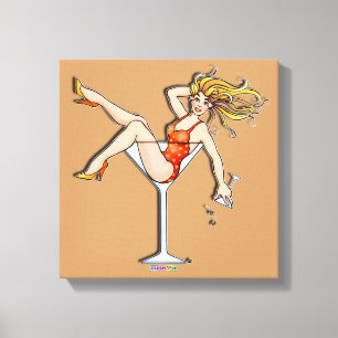 GIRL IN A MARTINI GLASS (Olivia) Gallery Wrapped C Canvas Print