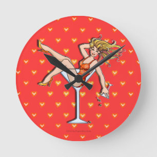GIRL IN A MARTINI GLASS WALL CLOCK (olivia)