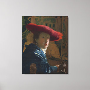 Girl in a Red Hat Vermeer Canvas Print
