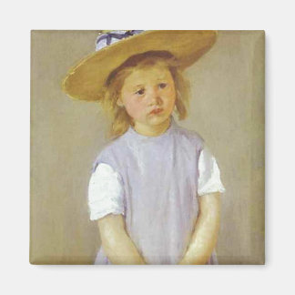 Girl in A Straw Hat, Mary Cassatt Magnet