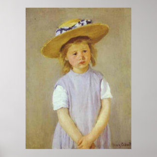 Girl in A Straw Hat, Mary Cassatt Poster