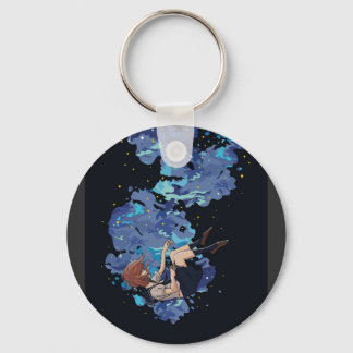 Girl in a Vacuum Key Ring
