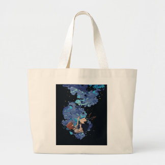 Girl in a Vacuum Large Tote Bag