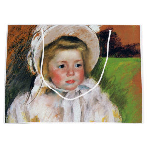 Girl in a White Bonnet, Mary Cassatt Large Gift Bag