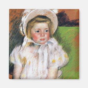 Girl in a White Bonnet, Mary Cassatt Magnet