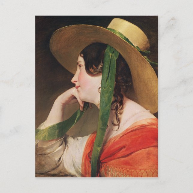 Girl in a Yellow Straw Hat, Postcard (Front)