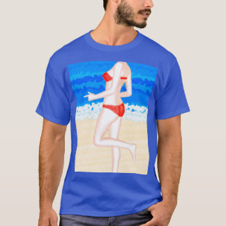 Girl in Bikini on The Beach Painting T-Shirt
