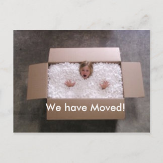 Girl in Box- Announcement Postcard