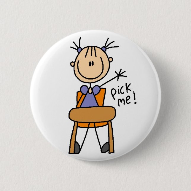 Girl In Class Button (Front)