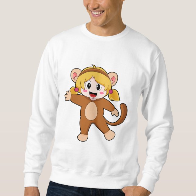 Girl in Costume as Monkey Sweatshirt (Front)