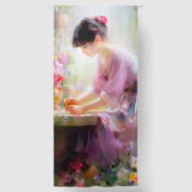 Girl in Flower Garden