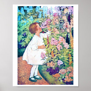 Girl in Flower Garden, Jessie Willcox Smith Poster