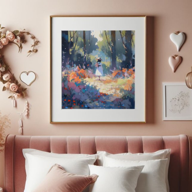 Girl in Forest Anime Impressionism Photo Print (Creator Uploaded)