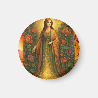 Girl in Garden Magnet