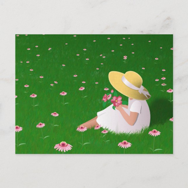 Girl In Grass Postcard (Front)