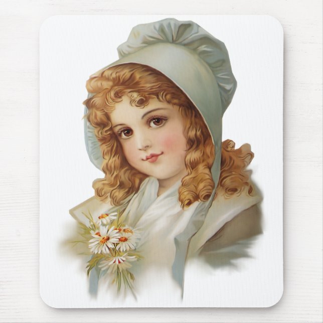 Girl in Green Bonnet Mouse Pad (Front)