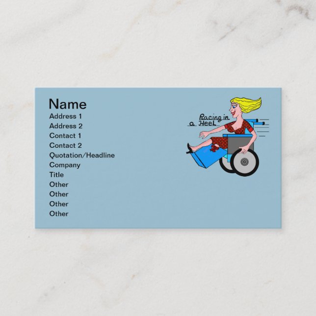 Girl in High Heel Wheelchair Amputee Business Card (Front)