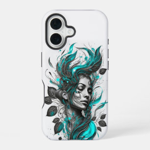 Girl in Leaves Artistic iPhone 16 case