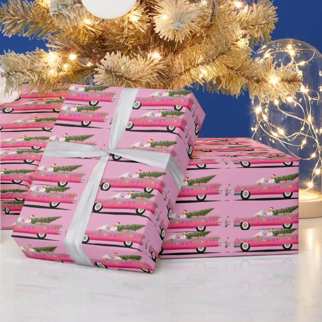 GIRL IN PINK CLASSIC CADDY CHRISTMAS   WRAPPING PAPER (Holidays)