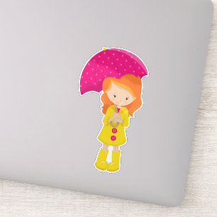 Girl In Raincoat, Girl With Umbrella, Orange Hair