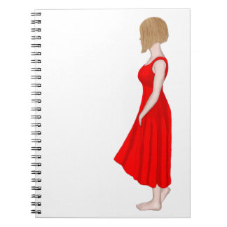 Girl in Red Dress Oil Painting Notebook