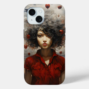 Girl in Red Modern Art iPhone 15 Case
