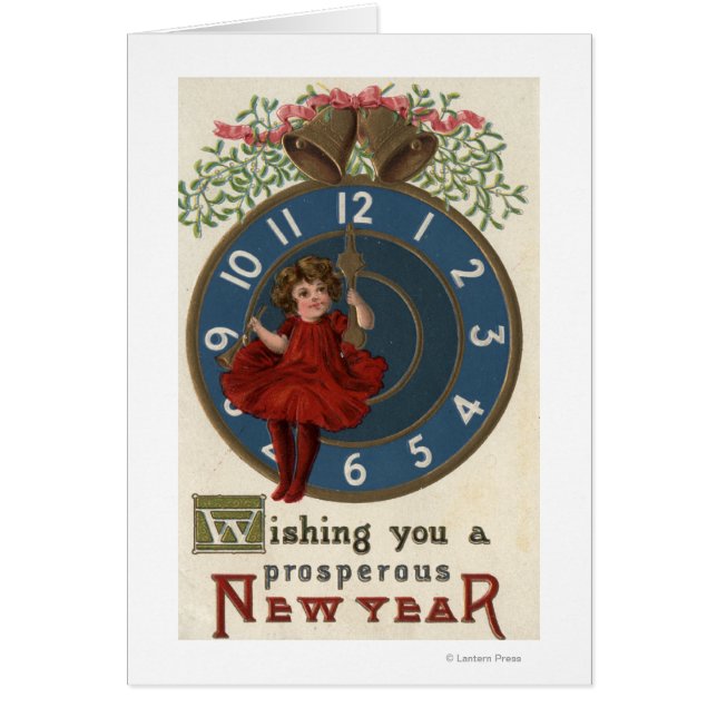 Girl in Red Sitting on Clock (Front)