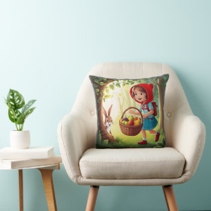 Girl in Redhood with Bunny Cushion