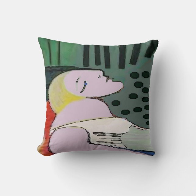 Girl in Repose, Abstract Cushion (Front)