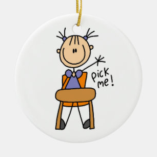 Girl in School Ceramic Tree Decoration