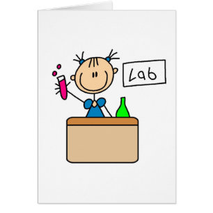 Girl In Science Lab Card