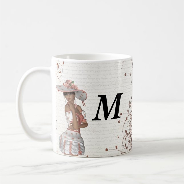Girl in summer hat coffee mug (Left)